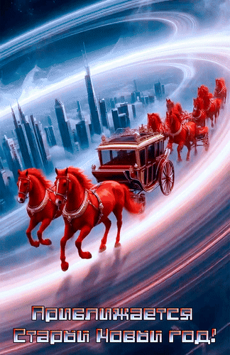 Анимированная открытка Приближается Старый Новый год!