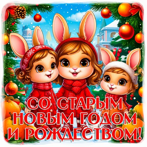 Открытка Со старым Новым годом и Рождеством!