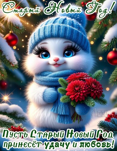 Открытка Старый Новый Год