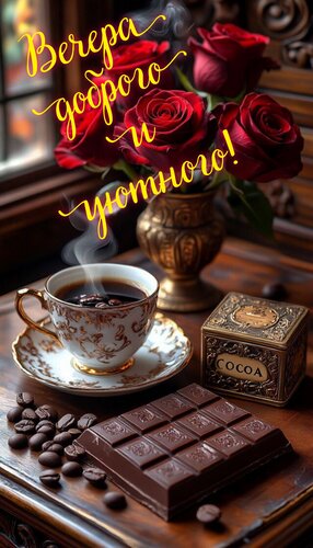 Открытка Вечера доброго и уютного