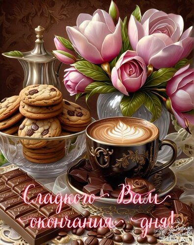 Открытка Сладкого вам окончания дня!