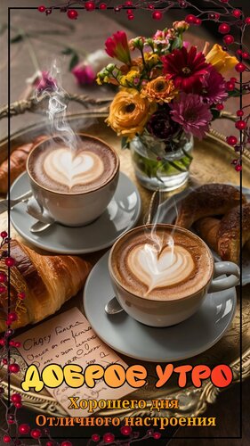 Открытка Доброе утро хорошего настроения