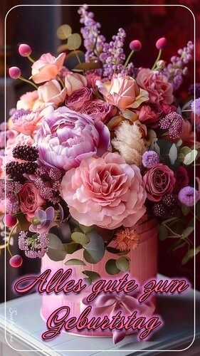 Открытка Alles gute zum Geburtstag. Всего наилучшего в день рождения!