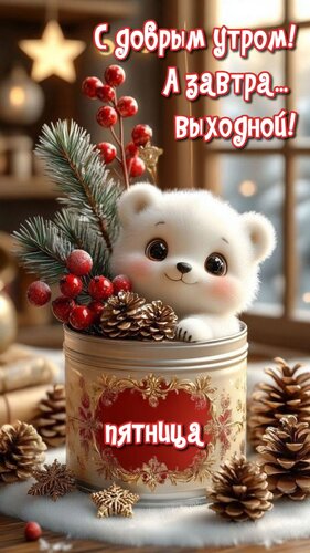 Открытка С добрым утром! А завтра... выходной!