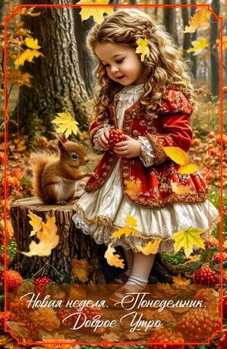 Открытка Новая неделя. Понедельник. Доброе утро