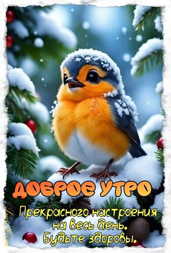 Открытка Доброе утро. Прекрасного настроения на весь день. Будь здоров.