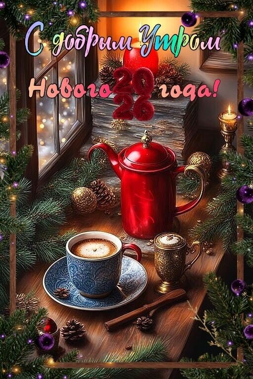 Открытка С добрым утром нового года