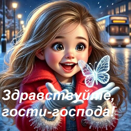 Открытка Здравствуйте, гости-господа!