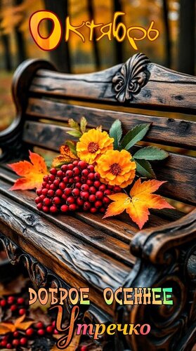 Открытка Доброе осеннее утро. Октябрь