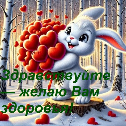 Открытка Здравствуйте — желаю Вам здоровья!