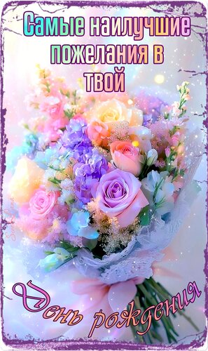 Открытка Самые наилучшие пожеланиями в твой день рождения!