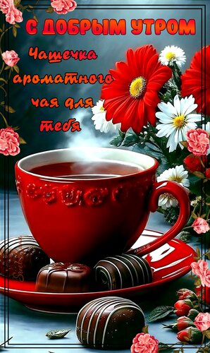 Открытка Доброе утро. Чашечка ароматного чая для тебя