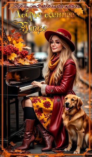 Открытка Доброе осеннее утро