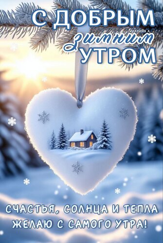 Открытка С ДОБРЫМ ЗИМНИМ УТРОМ! СЧАСТЬЯ, СОЛНЦА И ТЕПЛА ЖЕЛАЮ С САМОГО УТРА!