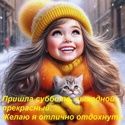 Открытка Пришла суббота, выходной прекрасный. Желаю я отлично отдохнуть.