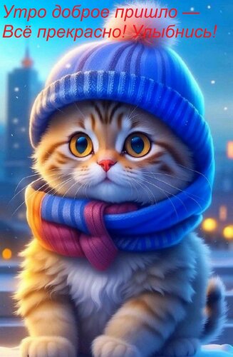Открытка Утро доброе пришло — Всё прекрасно! Улыбнись!