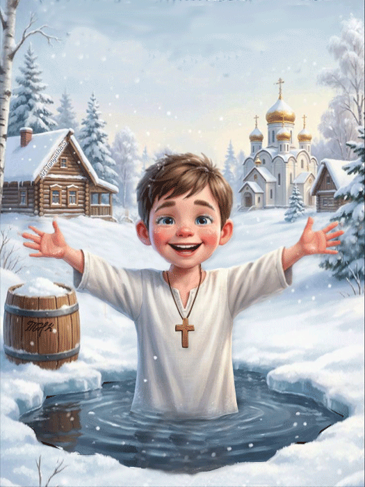 Анимированная открытка С КРЕЩЕНИЕМ!