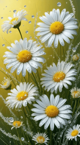 Анимированная открытка Ромашки