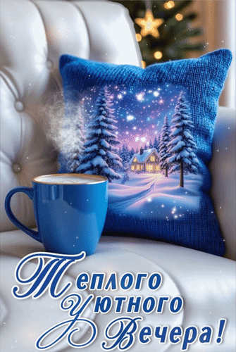 Анимированная открытка Тёплого уютного вечера!