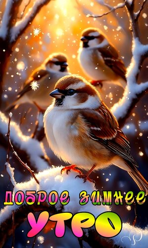 Открытка Доброе зимнее утро