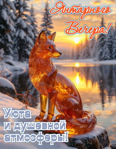 Открытка Янтарного вечера. Уюта и душевой атмосферы.