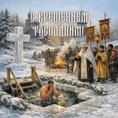 Открытка С Крещением Господним!