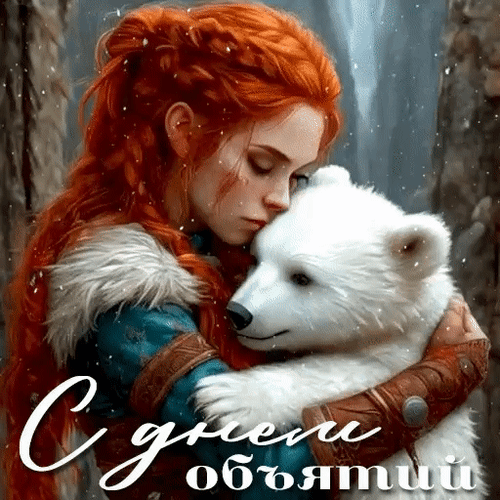 Анимированная открытка С днем объятий