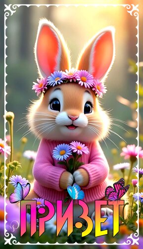 Открытка Привет