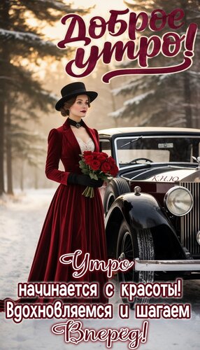Открытка Доброе утро. Утро начинается с красоты. Вдохновляемся и шагаем вперёд.