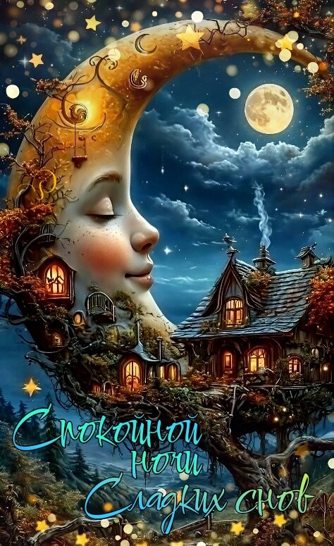 Открытка Спокойной ночи. Сладких снов