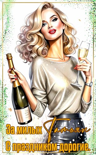 Открытка За милых Татьян. 