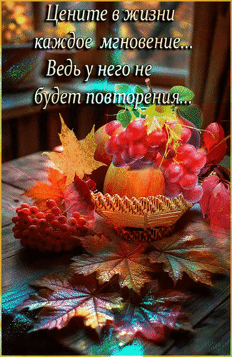 Анимированная открытка Цените в жизни каждое мгновение... Ведь у него не будет повторения...