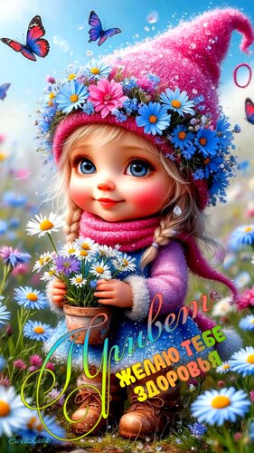 Открытка Привет. Желаю здоровья.