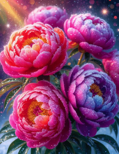 Анимированная открытка Цветы