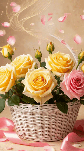 Анимированная открытка Розы