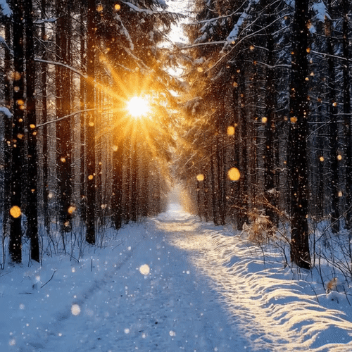 Анимированная открытка Зима