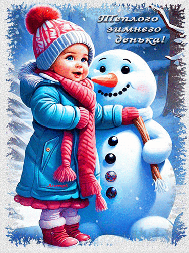 Анимированная открытка Тёплого зимнего денька!