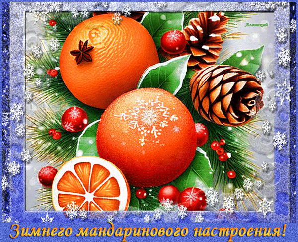 Анимированная открытка Зимнего мандаринового настроения!
