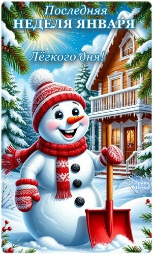 Открытка ПОСЛЕДНЯЯ НЕДЕЛЯ ЯНВАРЯ