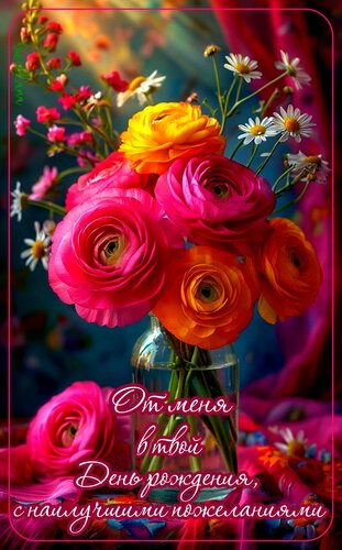 Открытка С наилучшими пожеланиями в твой день рождения