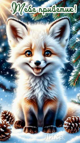 Анимированная открытка Приветик