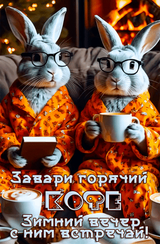 Открытка Завари горячий кофе. Зимний вечер с ним встречай!