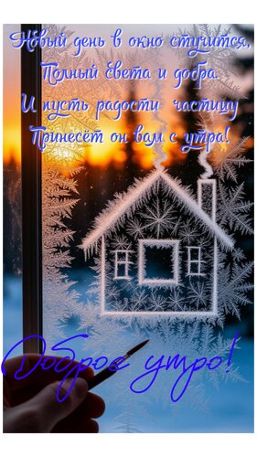 Открытка Новый день в окно стучится полный света и добра.