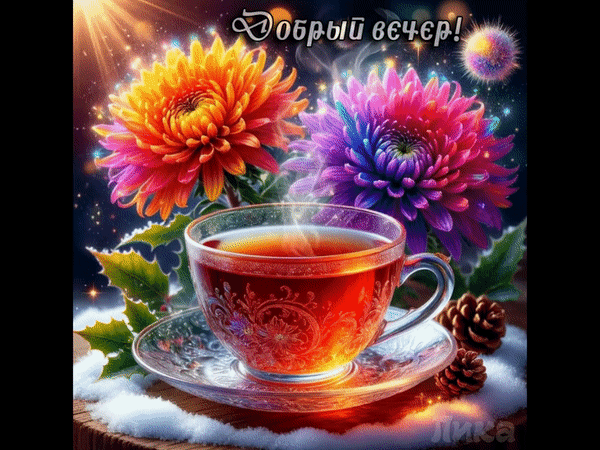 Анимированная открытка Добрый вечер