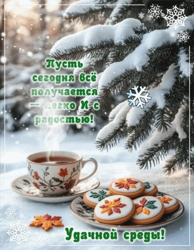 Анимированная открытка Удачной среды! Пусть сегодня всё получается - легко и с радостью!