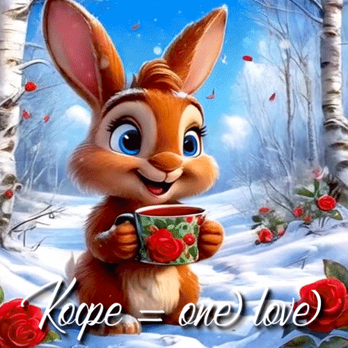 Анимированная открытка Кофе = one love