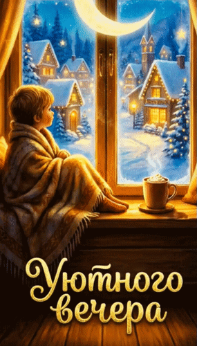 Анимированная открытка Уютного вечера!