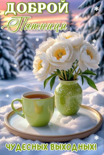 Открытка ДОБРОЙ ПЯТНИЦЫ! ЧУДЕСНЫХ ВЫХОДНЫХ!