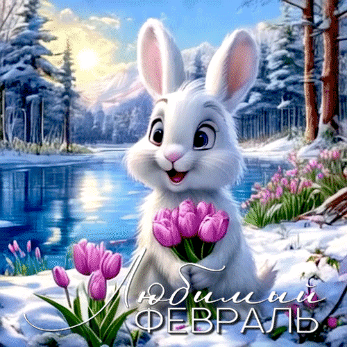 Анимированная открытка Любимый Февраль!