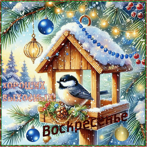 Анимированная открытка Хороших выходных! Воскресенье